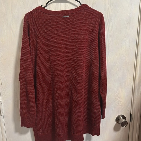 Michael Kors Maroon Red W/Shimmer Size 1X Long Sleeved Sweater Soft Comfortable - Picture 7 of 9